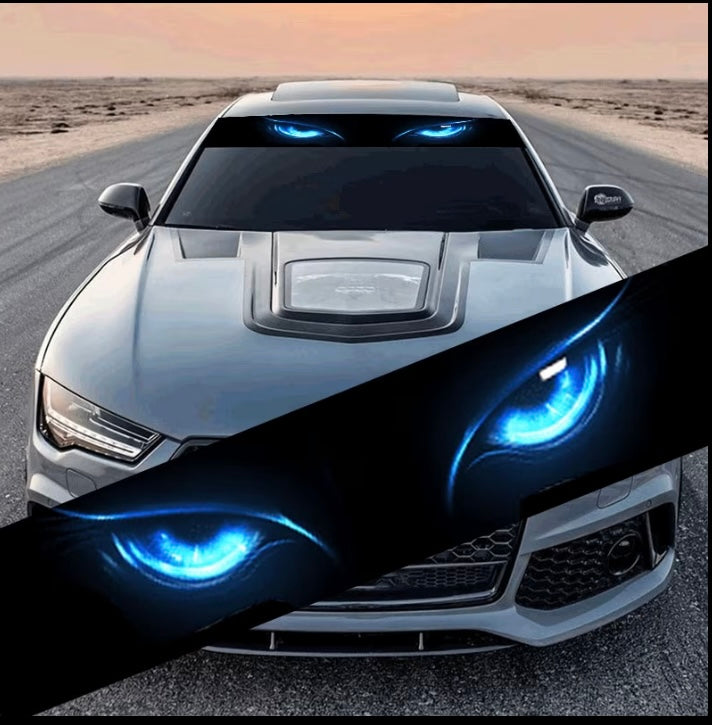 Glowing eyes for windshield