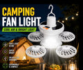 Solar powered camping fan and light in one