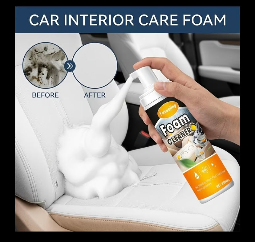 Car interior cleaning foam