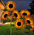 Solar powered sunflower garden lights