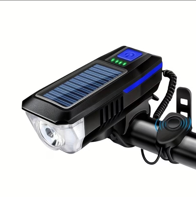 Solar powered bicycle light