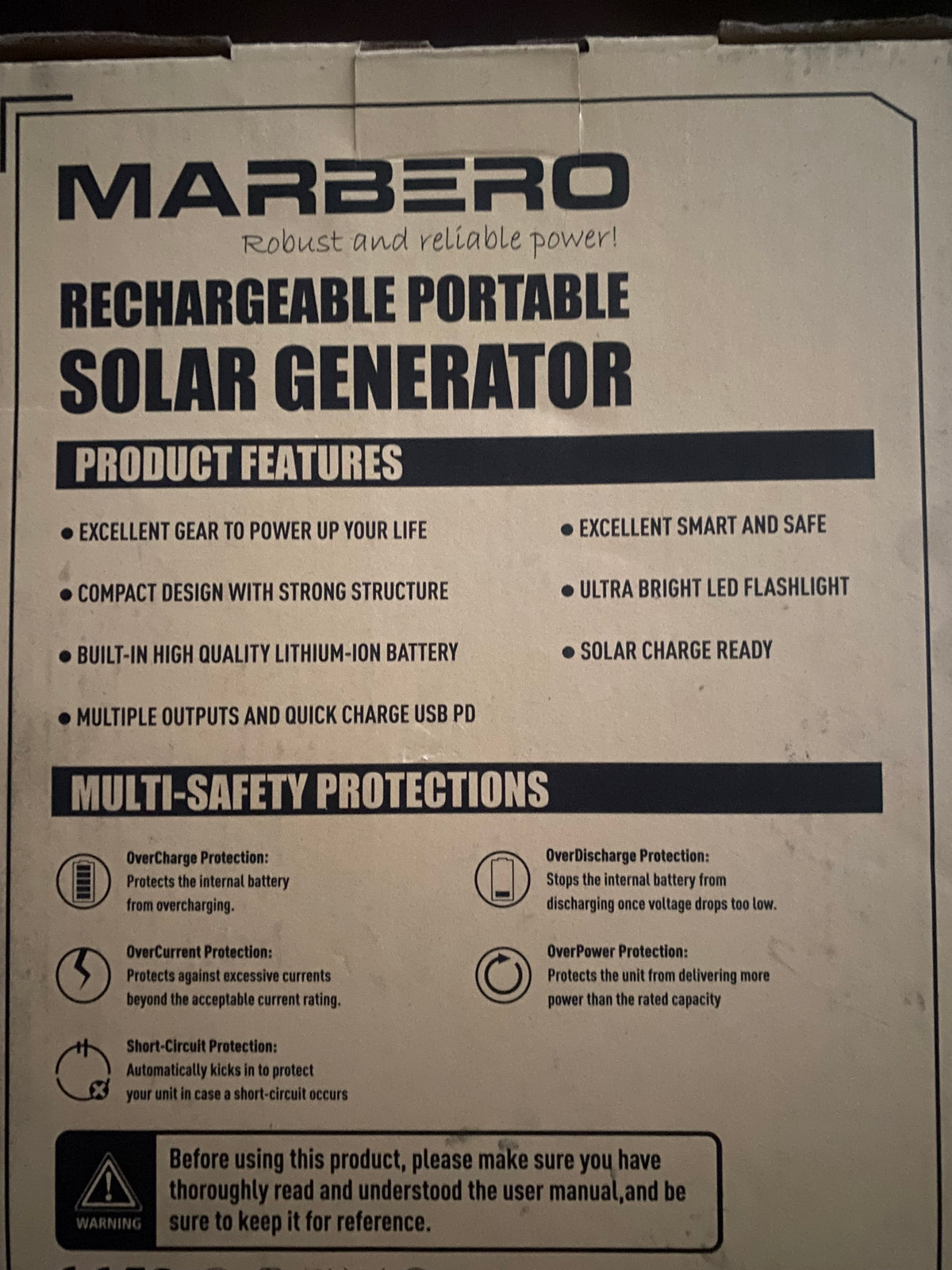 Portable power station including solar panel 30W