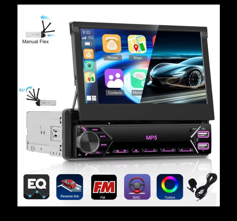 Single din pop up head unit