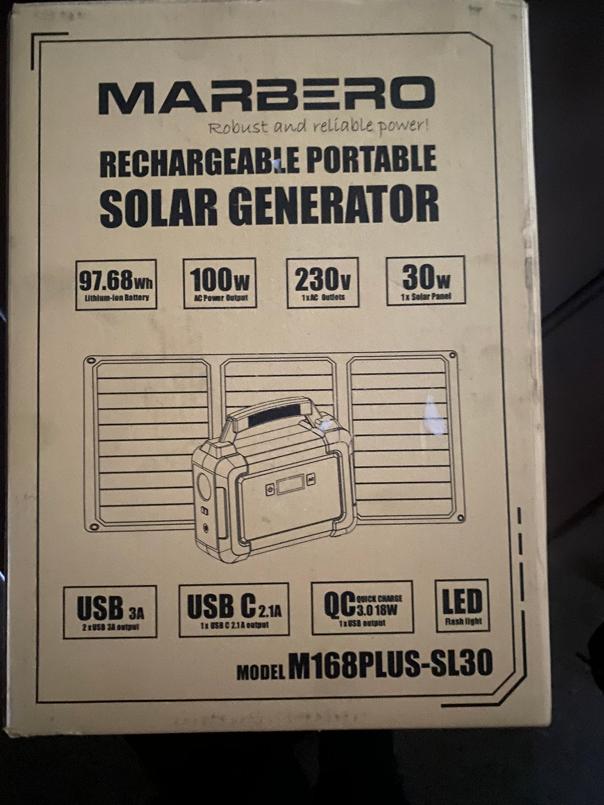 Portable power station including solar panel 30W