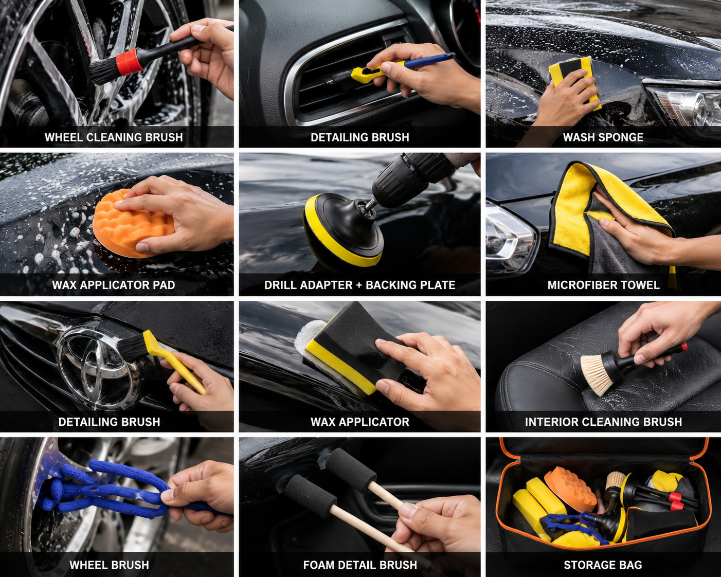 12 piece car detailing kit